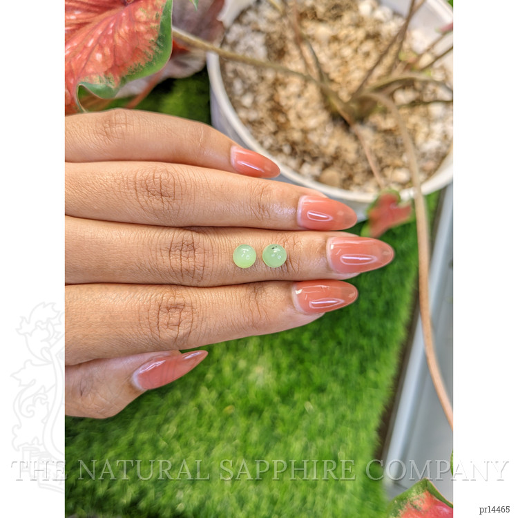 2.80 Ct.Tw. Green Cabochon Jade Pair from Burma (Myanmar)
