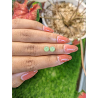 2.66&nbsp;Ct.Tw.Total Carat Weight Green Cabochon Jade Pair from Burma (Myanmar) Life Style