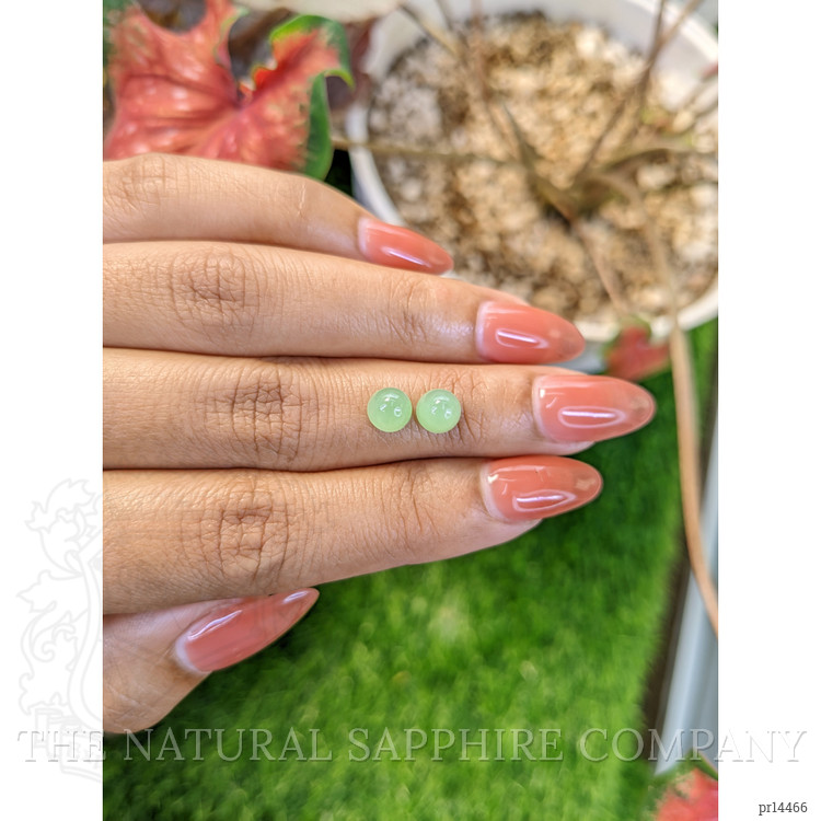 2.66 Ct.Tw. Green Cabochon Jade Pair from Burma (Myanmar)