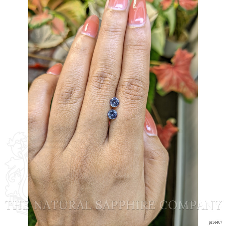 0.99 Ct.Tw. Greyish Blue Spinel Pair from Ceylon (Sri Lanka)