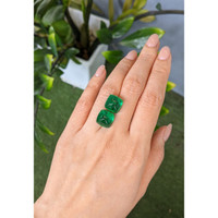 18.09 Ct.Tw.Total Carat Weight Cabochon Emerald Pair from Zambia Life Style