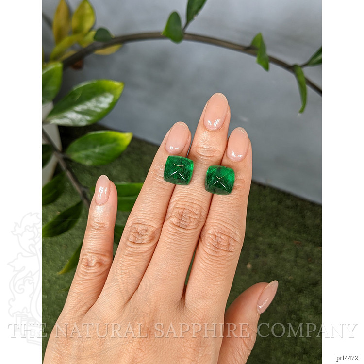 18.09 Ct.Tw. Cabochon Emerald Pair from Zambia