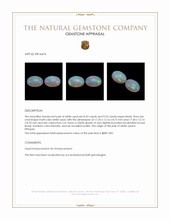 17.78 Ct.Tw.Total Carat Weight Multi Color Cabochon Opal Pair from Ethiopia Appraisal