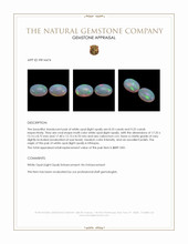 17.78 Ct.Tw.Total Carat Weight Multi Color Cabochon White Opal (Light Opal) Pair from Ethiopia Appraisal