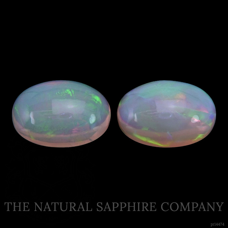 17.78 Ct.Tw. Multi Color Cabochon Opal Pair from Ethiopia