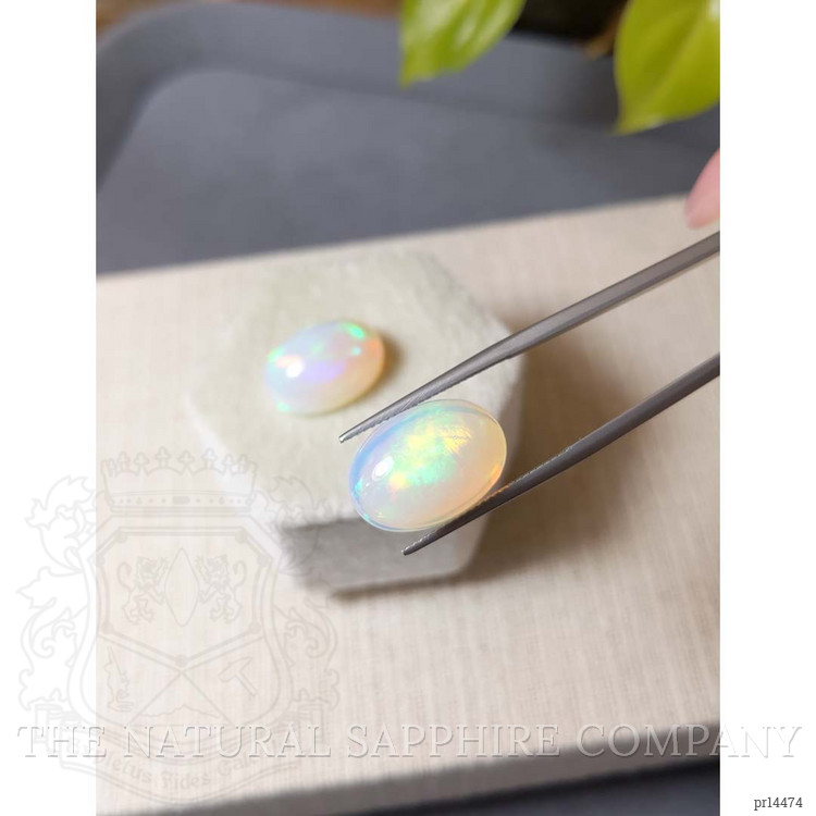 17.78 Ct.Tw. Multi Color Cabochon Opal Pair from Ethiopia