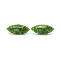 12.46&nbsp;Ct.Tw.Total Carat Weight Green Cabochon Jade Pair from Burma (Myanmar) Video