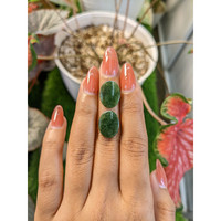 11.10&nbsp;Ct.Tw.Total Carat Weight Green Jade Pair from Burma (Myanmar) Life Style