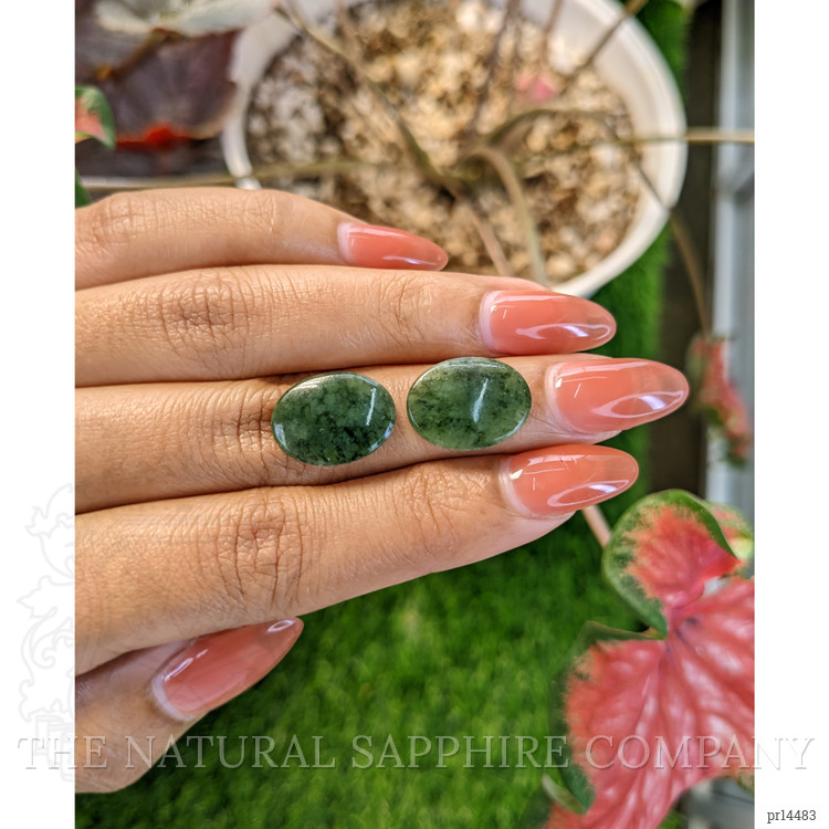 11.10 Ct.Tw. Green Jade Pair from Burma (Myanmar)