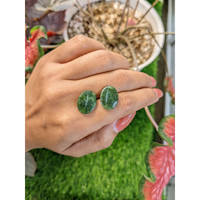12.22&nbsp;Ct.Tw.Total Carat Weight Green Jade Pair from Burma (Myanmar) Life Style