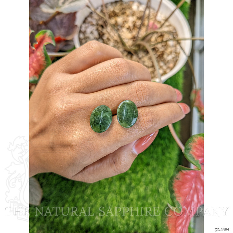 12.22 Ct.Tw. Green Jade Pair from Burma (Myanmar)
