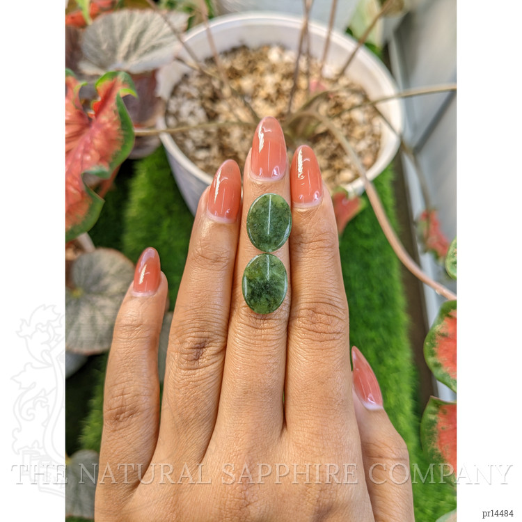 12.22 Ct.Tw. Green Jade Pair from Burma (Myanmar)