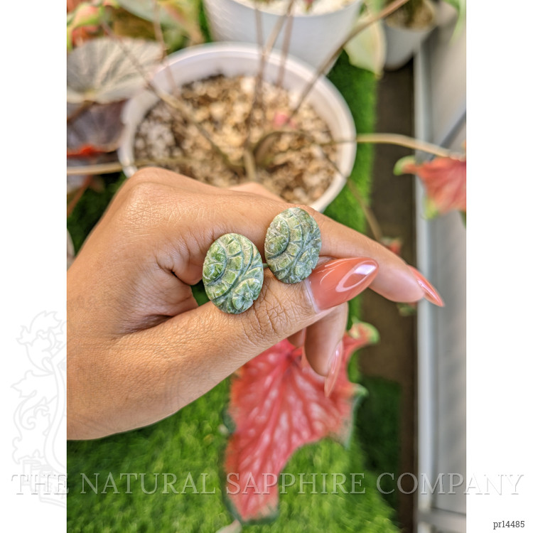 18.73 Ct.Tw. Green Jade Pair from Burma (Myanmar)