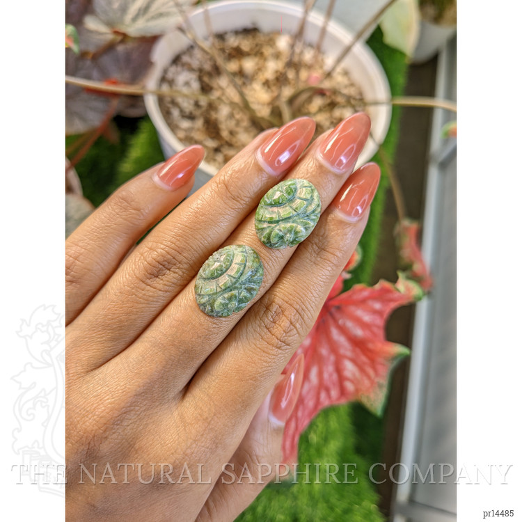18.73 Ct.Tw. Green Jade Pair from Burma (Myanmar)