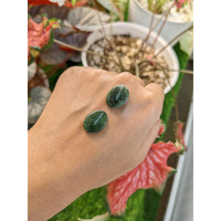 12.02&nbsp;Ct.Tw.Total Carat Weight Green Jade Pair from Burma (Myanmar) Life Style