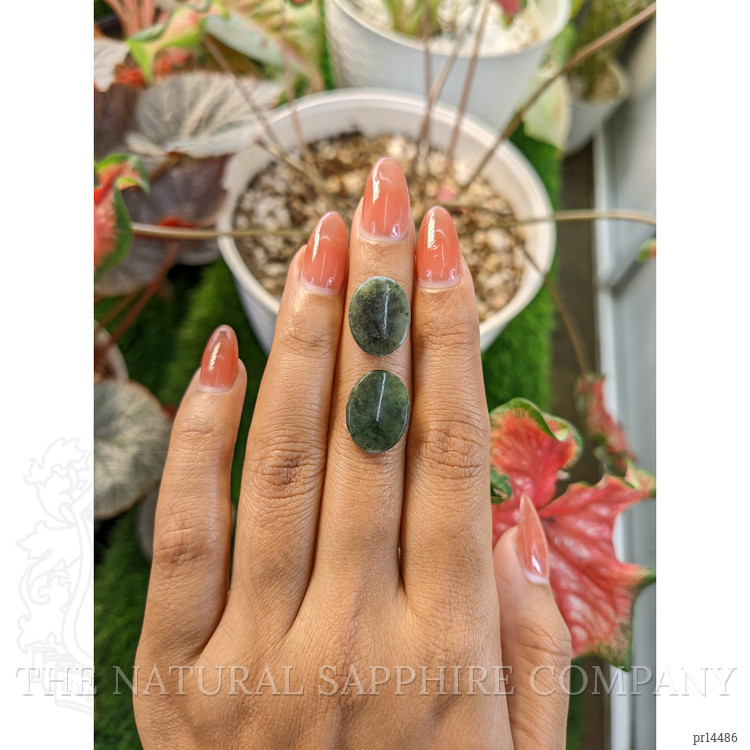12.02 Ct.Tw. Green Jade Pair from Burma (Myanmar)