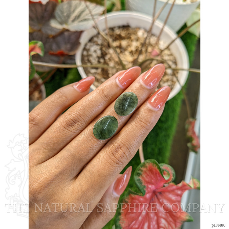 12.02 Ct.Tw. Green Jade Pair from Burma (Myanmar)