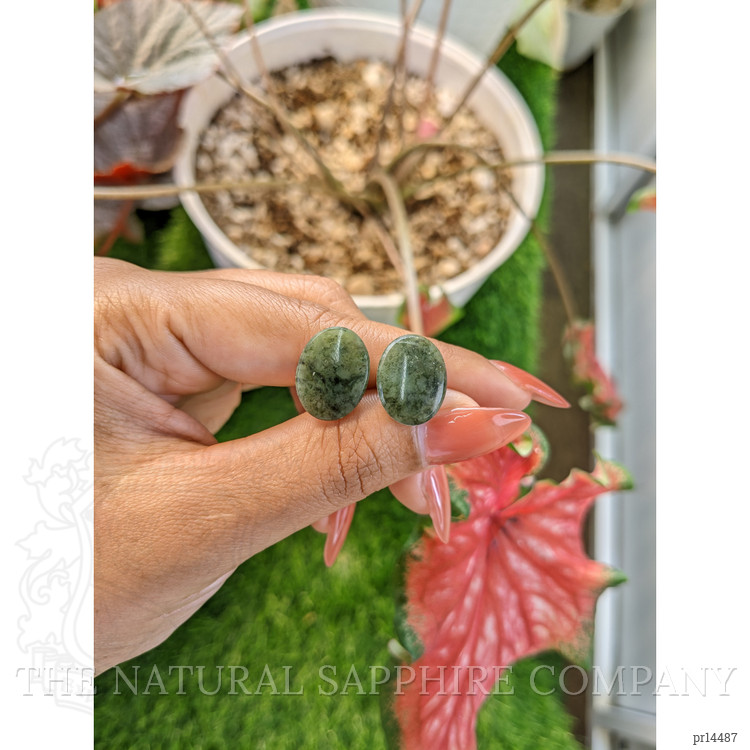 12.16 Ct.Tw. Green Jade Pair from Burma (Myanmar)
