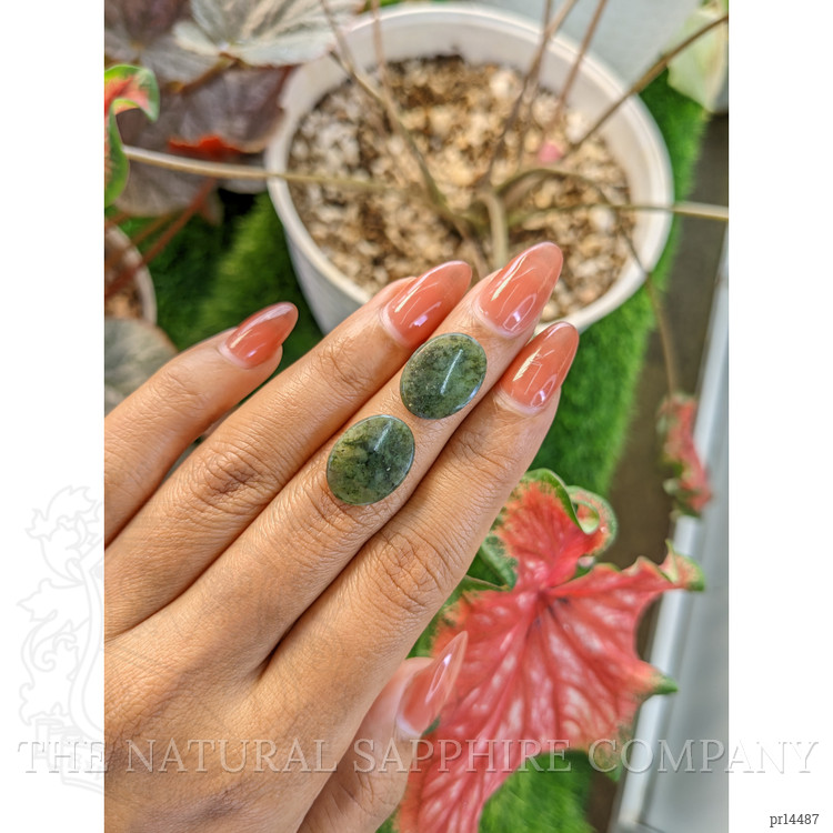 12.16 Ct.Tw. Green Jade Pair from Burma (Myanmar)