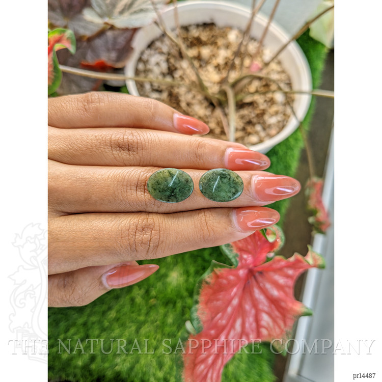 12.16 Ct.Tw. Green Jade Pair from Burma (Myanmar)