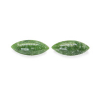 12.52&nbsp;Ct.Tw.Total Carat Weight Green Cabochon Jade Pair from Burma (Myanmar) Video