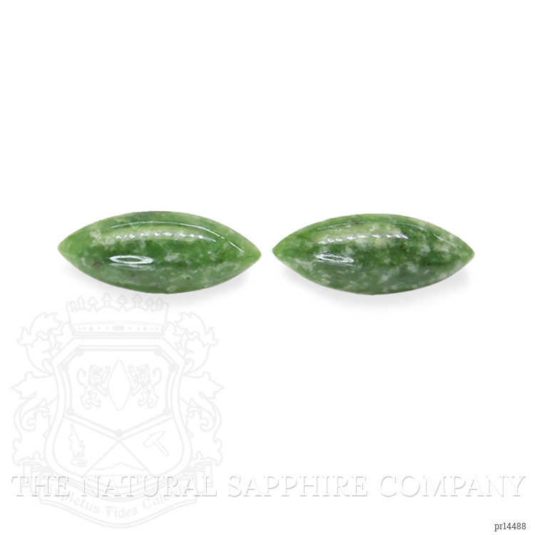12.52 Ct.Tw. Green Cabochon Jade Pair from Burma (Myanmar)