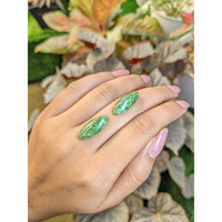 12.52&nbsp;Ct.Tw.Total Carat Weight Green Cabochon Jade Pair from Burma (Myanmar) Life Style