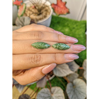12.52&nbsp;Ct.Tw.Total Carat Weight Green Cabochon Jade Pair from Burma (Myanmar) Life Style