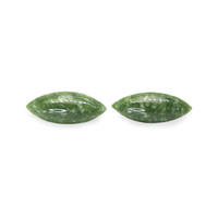 12.65&nbsp;Ct.Tw.Total Carat Weight Green Cabochon Jade Pair from Burma (Myanmar) Video