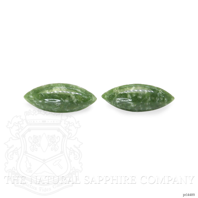 12.65 Ct.Tw. Green Cabochon Jade Pair from Burma (Myanmar)