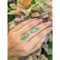 12.65&nbsp;Ct.Tw.Total Carat Weight Green Cabochon Jade Pair from Burma (Myanmar) Life Style