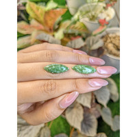 12.65&nbsp;Ct.Tw.Total Carat Weight Green Cabochon Jade Pair from Burma (Myanmar) Life Style