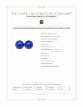 2.00 Ct.Tw.Total Carat Weight Cabochon Lapis Pair from Afghanistan Scan Report