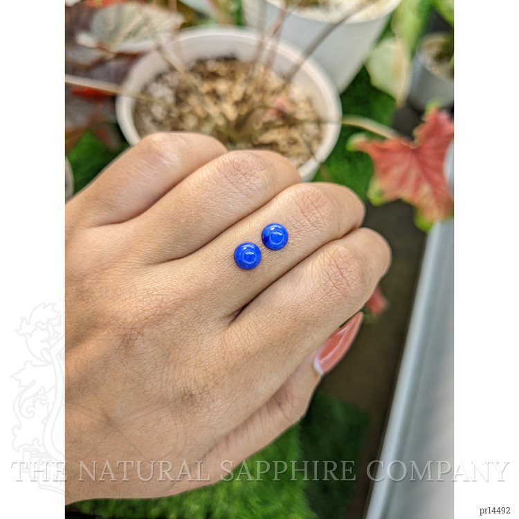 2.00 Ct.Tw. Cabochon Lapis Pair from Afghanistan