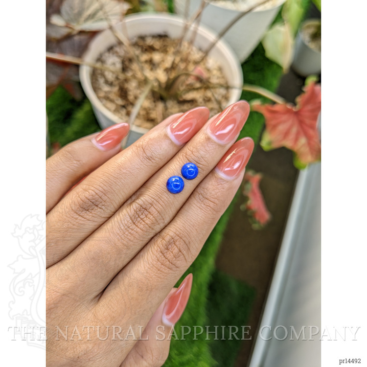 2.00 Ct.Tw. Cabochon Lapis Pair from Afghanistan