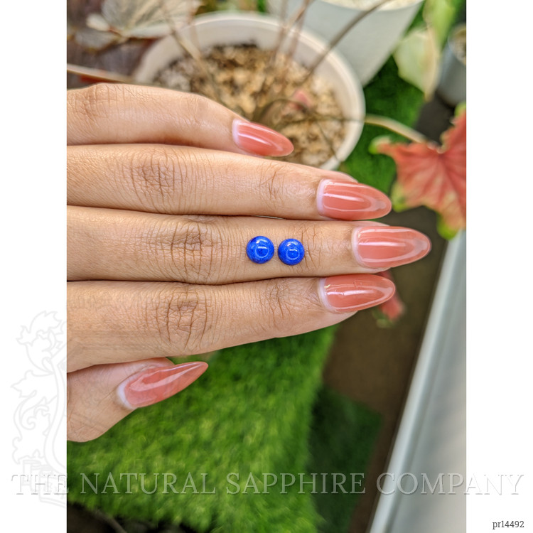 2.00 Ct.Tw. Cabochon Lapis Pair from Afghanistan