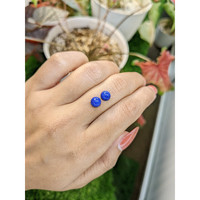 1.86&nbsp;Ct.Tw.Total Carat Weight Cabochon Lapis Pair from Afghanistan Life Style