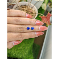 1.85 Ct.Tw.Total Carat Weight Cabochon Lapis Pair from Afghanistan Life Style