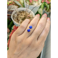 1.85 Ct.Tw.Total Carat Weight Cabochon Lapis Pair from Afghanistan Life Style