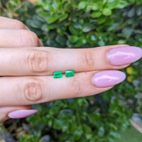 0.83 Ct.Tw.Total Carat Weight Emerald Pair from Afghanistan Life Style