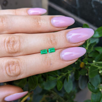 0.62 Ct.Tw.Total Carat Weight Emerald Pair from Afghanistan Life Style