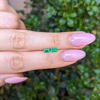 0.62 Ct.Tw.Total Carat Weight Emerald Pair from Afghanistan Life Style