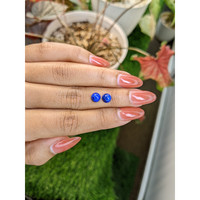 1.84 Ct.Tw.Total Carat Weight Cabochon Lapis Pair from Afghanistan Life Style