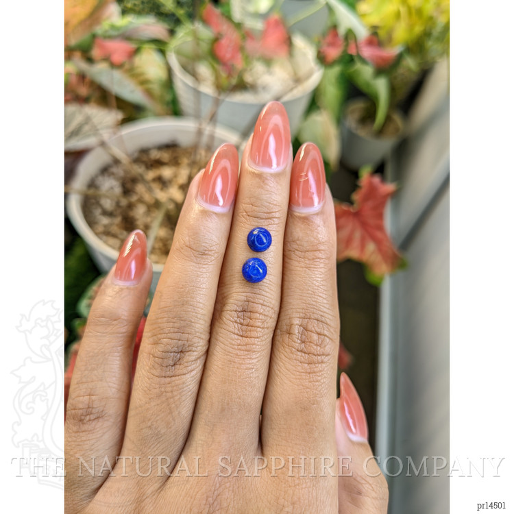 1.91 Ct.Tw. Cabochon Lapis Pair from Afghanistan