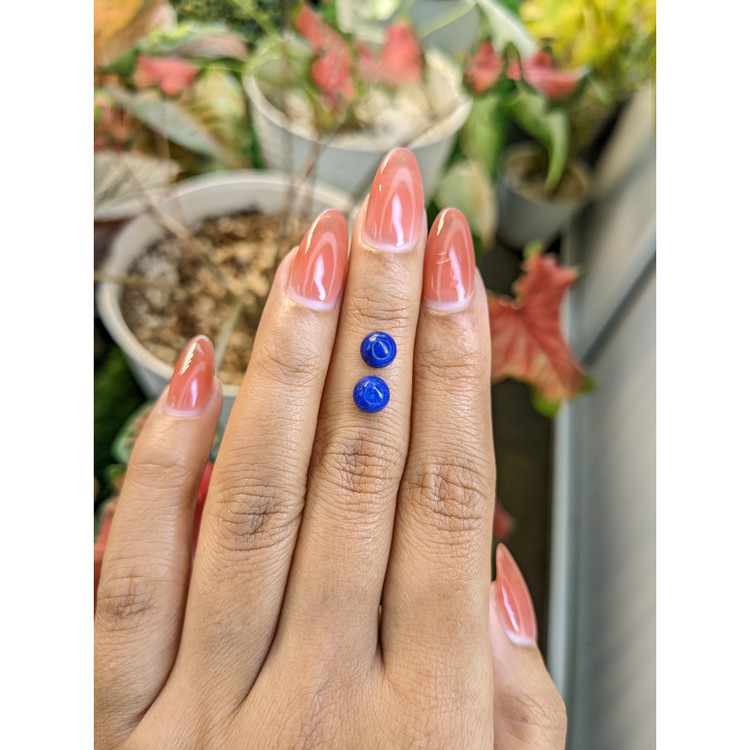 1.91 Ct.Tw. Cabochon Lapis Pair from Afghanistan