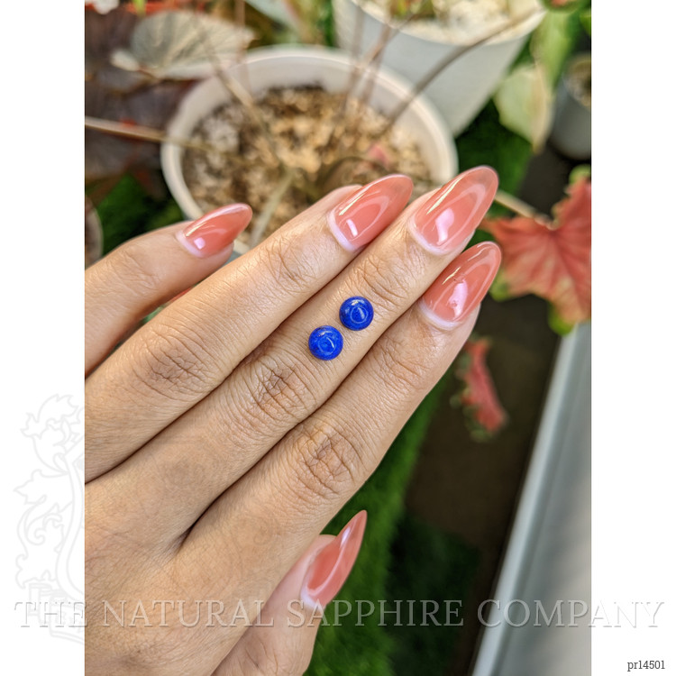 1.91 Ct.Tw. Cabochon Lapis Pair from Afghanistan