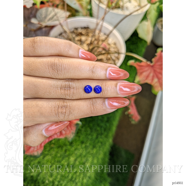 1.80 Ct.Tw. Cabochon Lapis Pair from Afghanistan