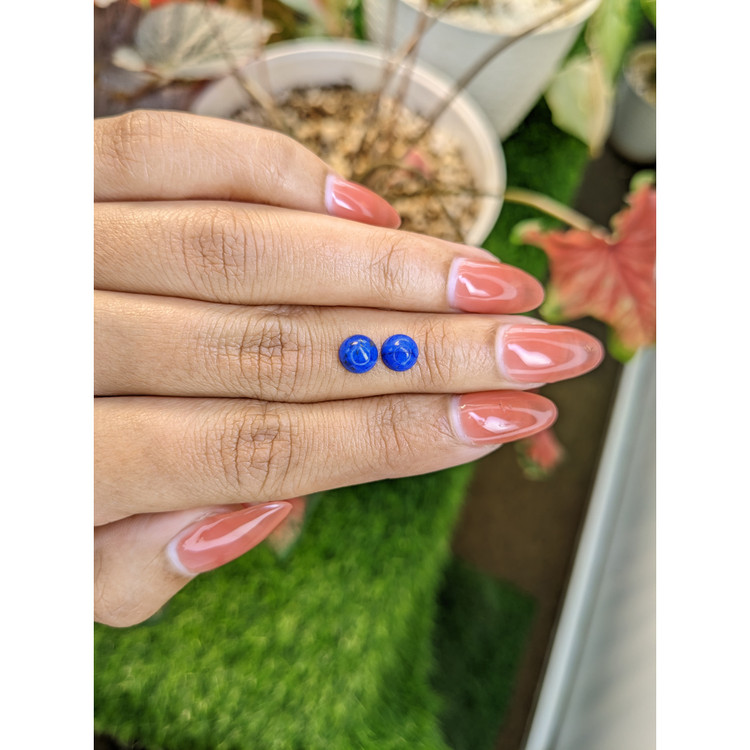 1.89 Ct.Tw. Cabochon Lapis Pair from Afghanistan