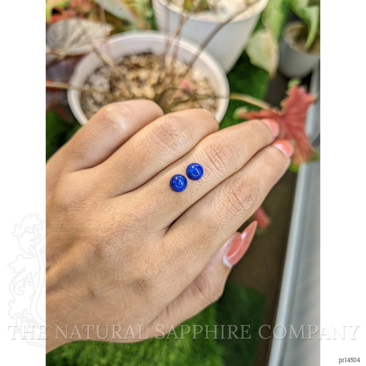 1.84 Ct.Tw. Cabochon Lapis Pair from Afghanistan