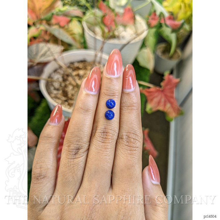 1.84 Ct.Tw. Cabochon Lapis Pair from Afghanistan